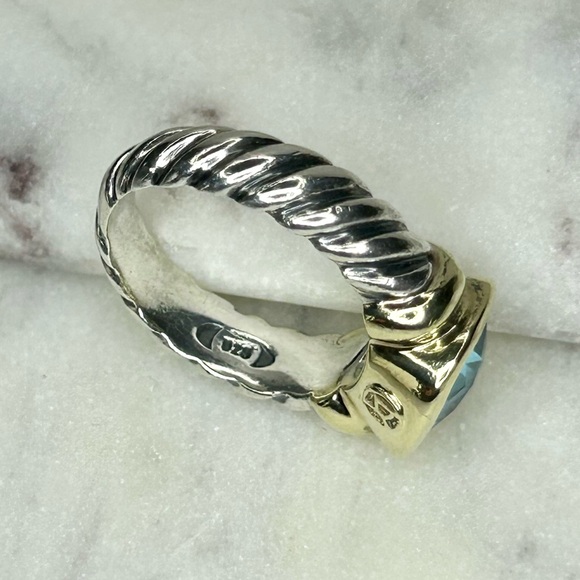David Yurman Blue and Gold Ring - Picture 3 of 8